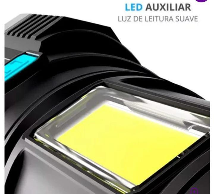Lanterna Tática 4 LEDs Recarregável e com Indicador de Bateria