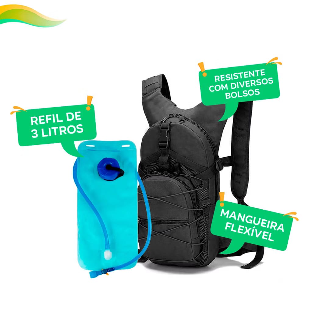 Mochila de Hidratação + Refil 3L