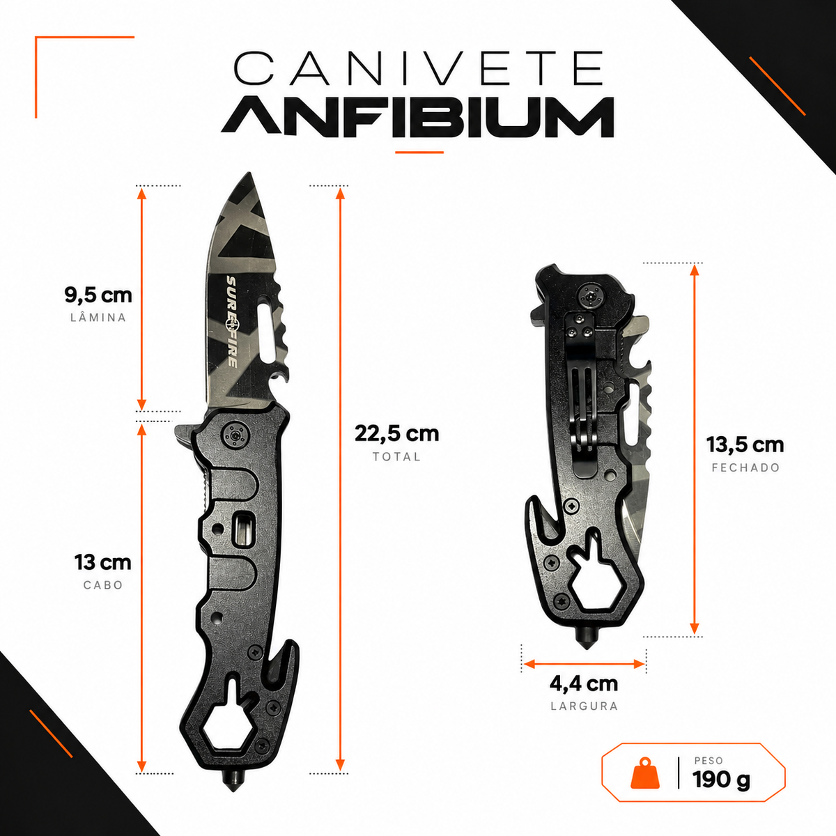 Canivete Tático Anfibium