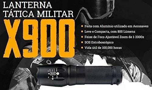 Lanterna X900 Militar Recarregável com bateria.