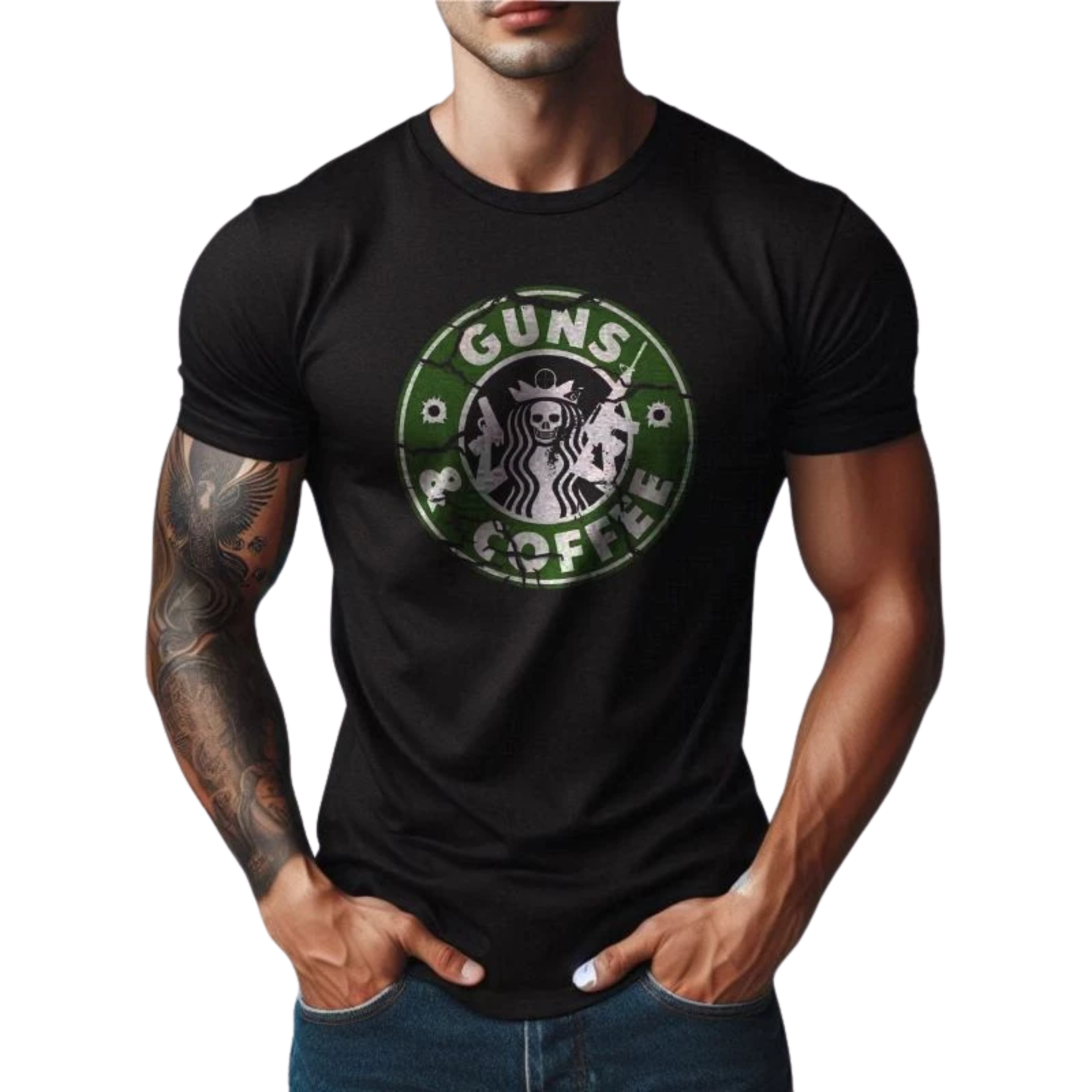 Camiseta Dryfit Guns and Coffe