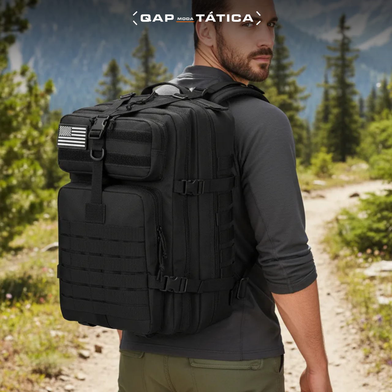 Mochila Tática 50 Litros Outdoor® - Preta