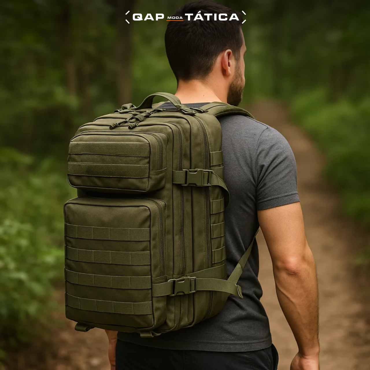 Mochila Tática 50 Litros Outdoor® - Verde Militar