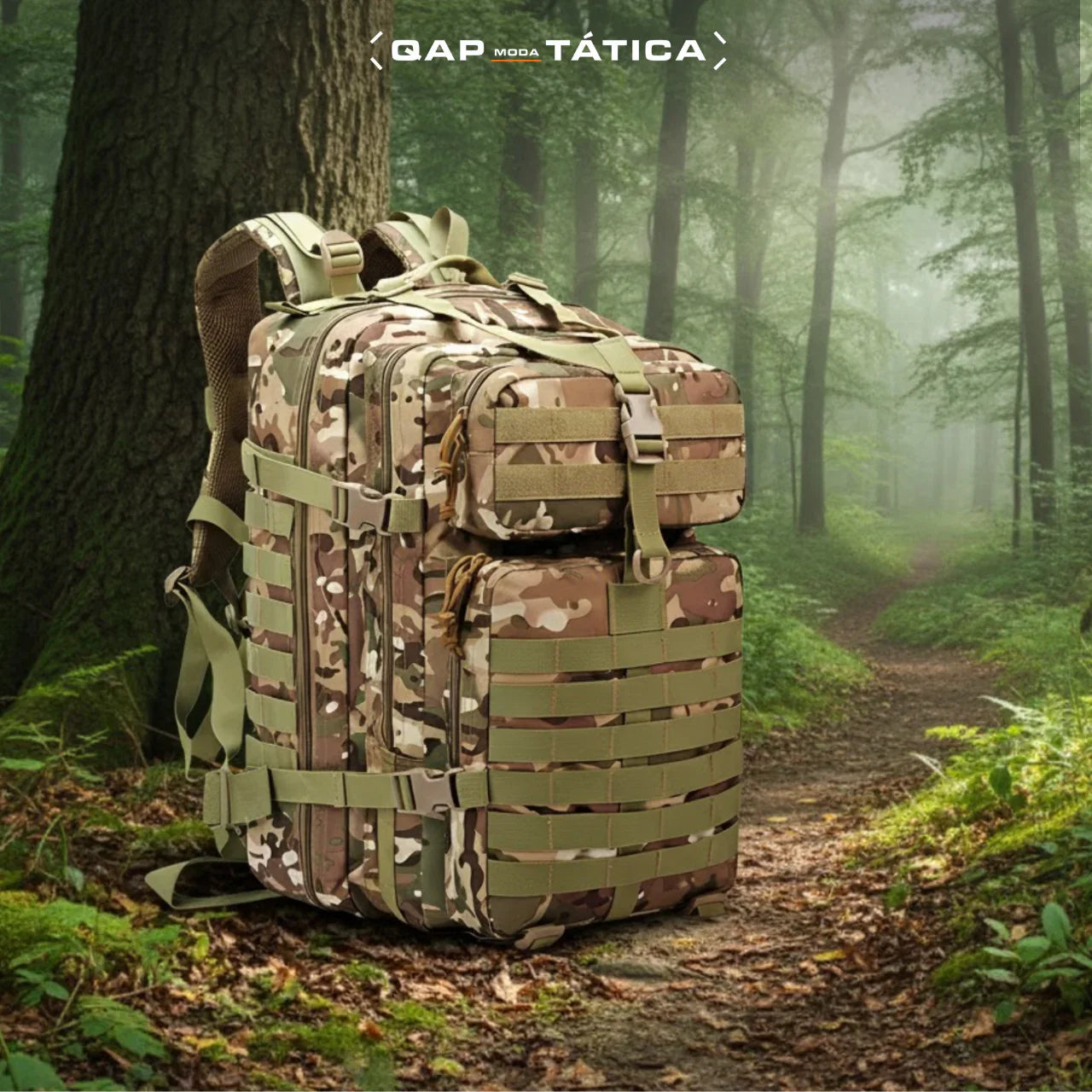 Mochila Tática 50 Litros Outdoor® - Camuflada