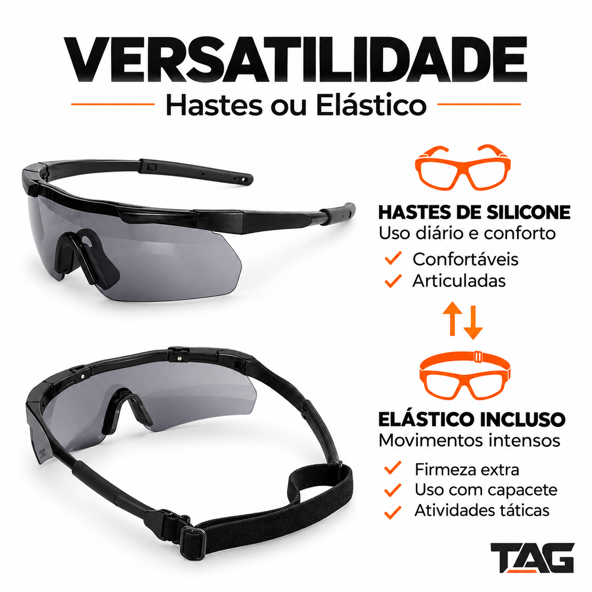 Óculos Tático Blaze Pro - com Proteção UV e 3 lentes