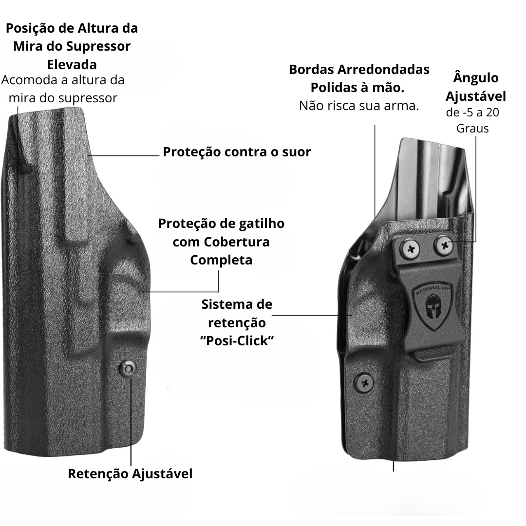 Coldre em Kydex para CZ P-10 C e CZ P-10 S
