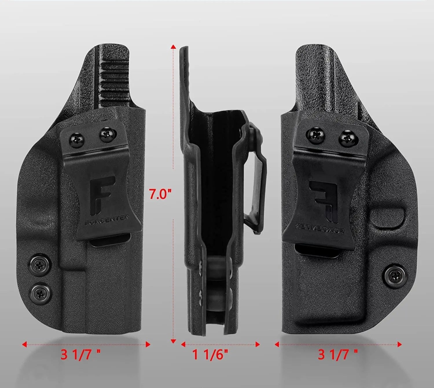 Coldre de Kydex Glock G17, G19, G19X, G26, G32, G44 e G45 (Gerações 1 a 5)
