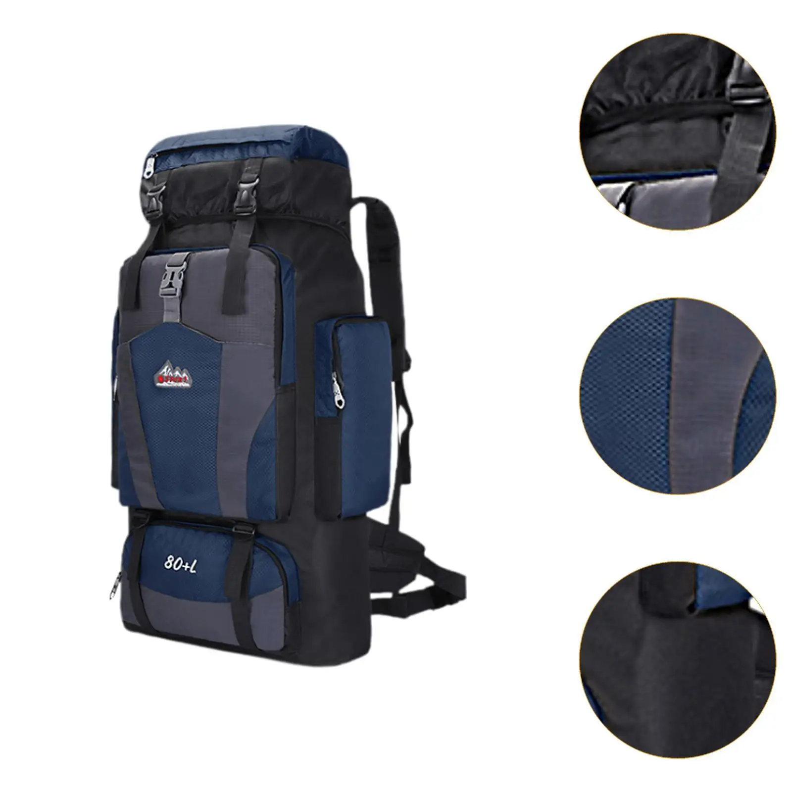 Mochila Trilha e Camping 80 Litros - Azul/Cinza