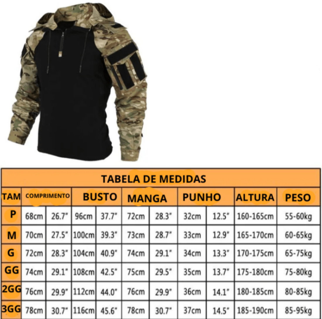 Camisa Tática com Capuz Drytec™