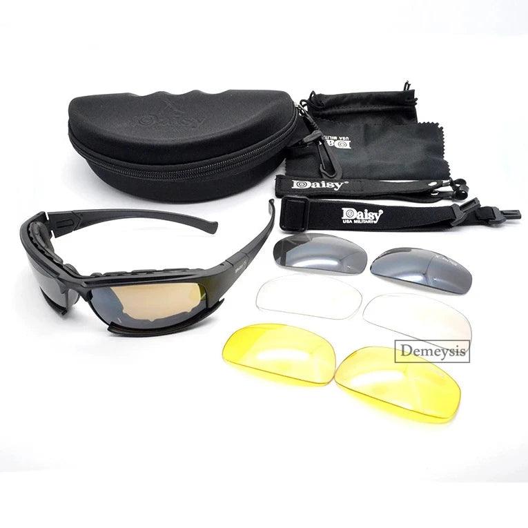 Óculos Táticos Polarizados com Lentes Intercambiáveis Deisy X ® - 3 Opções de Lentes Inclusas