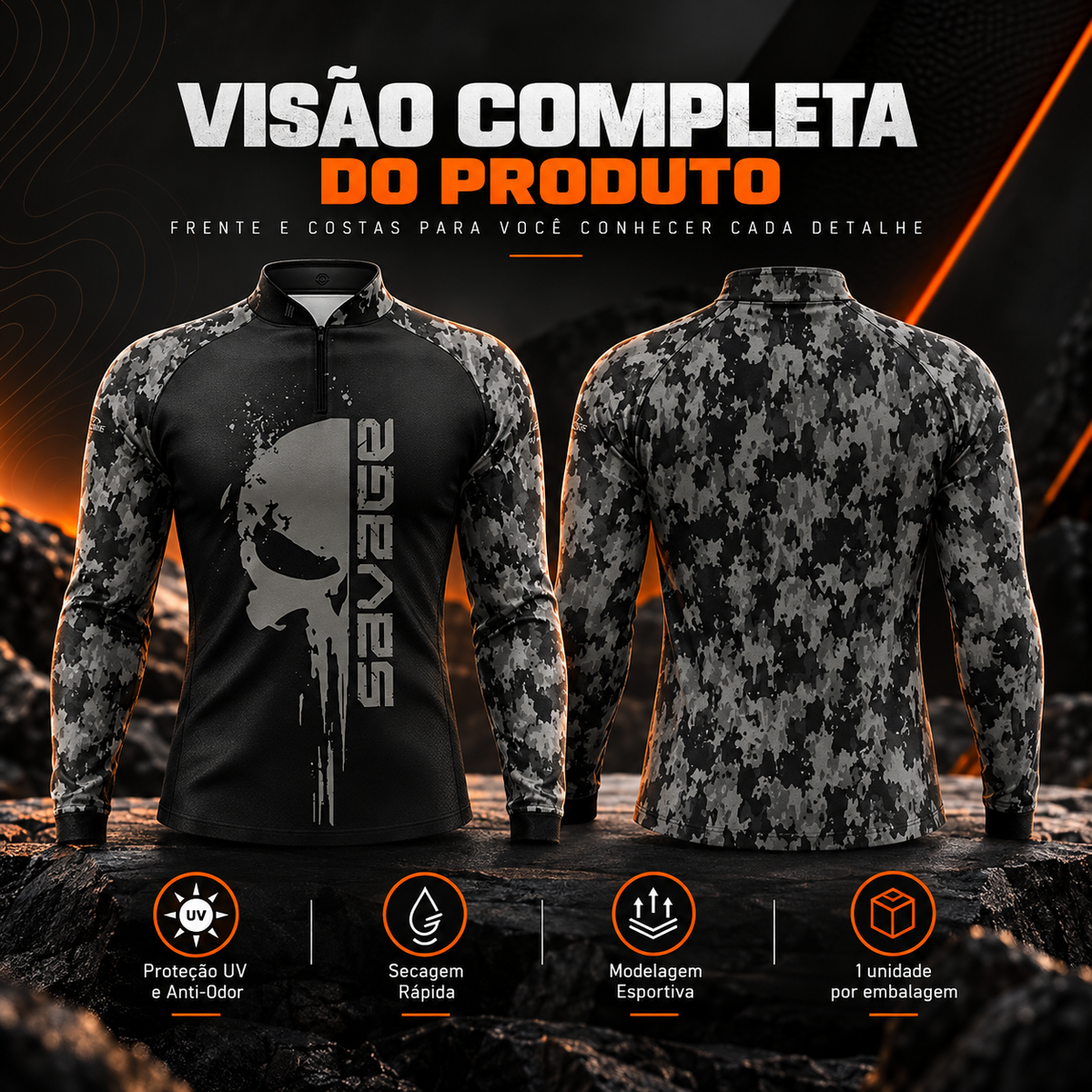 Camisesta Dryfit Savage com proteção UV50+