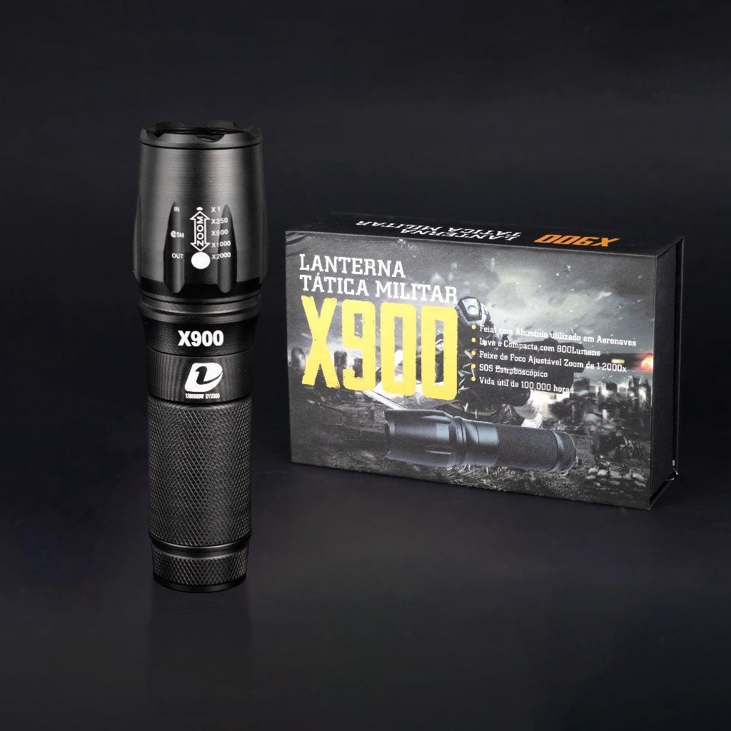 Lanterna X900 Militar Recarregável com bateria.
