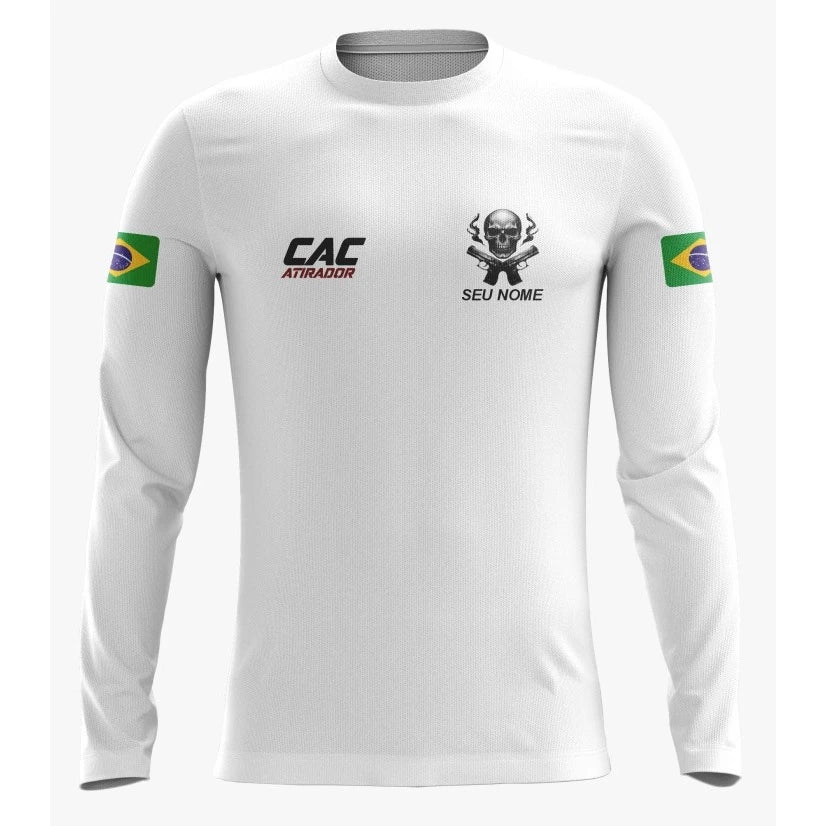Camiseta Dry Fit com Proteção UV 50+ CAC Atirador (Com Personalização de Nome Gratuita)