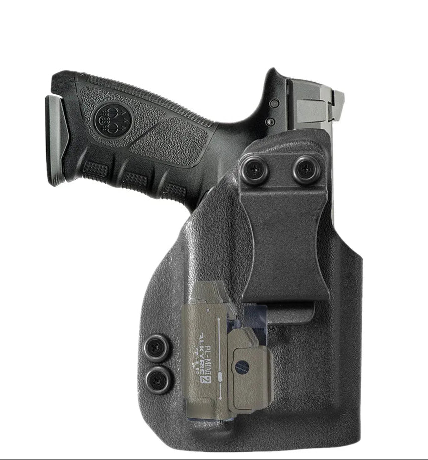Coldre Velado em Kydex para Beretta APX Full Size 9mm compatível com Lanterna Olight PL Mini 2 Valkyrie