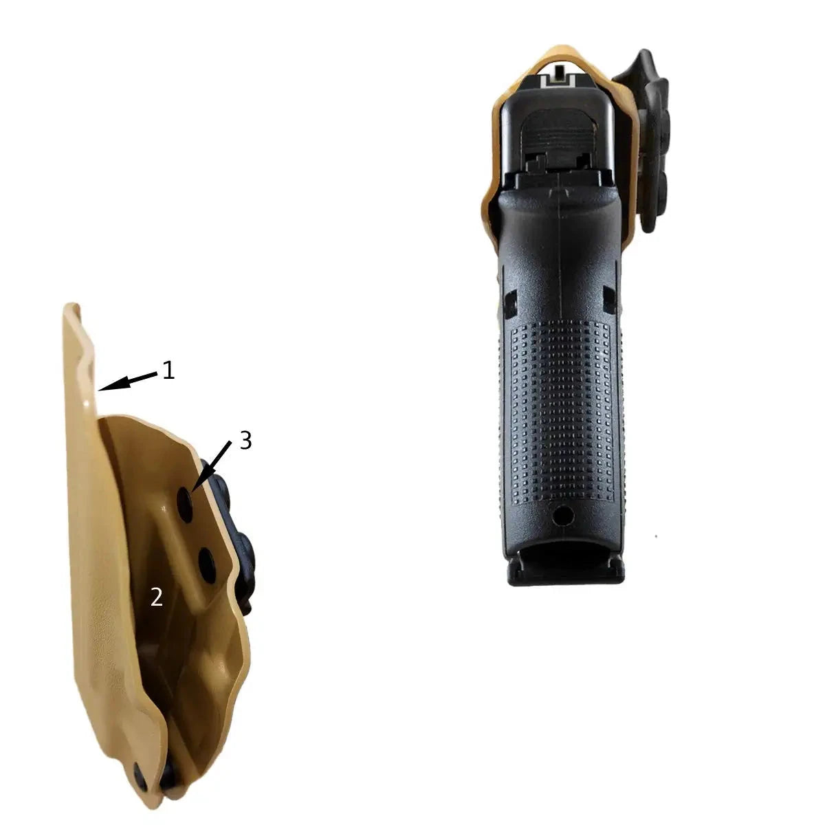 Coldre de Kydex Glock G19, G19X,G23, G25, G32, G45, (Geração 1 a 5)