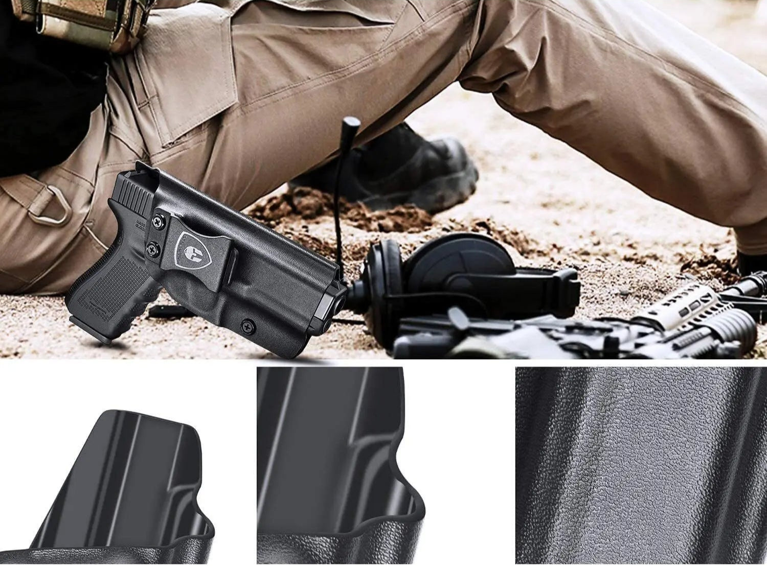 Coldre Kydex Glock G17, G19/19X, G26, G44, G45 Gen(1-5) e Glock G23 e G32 Gen(3-4)