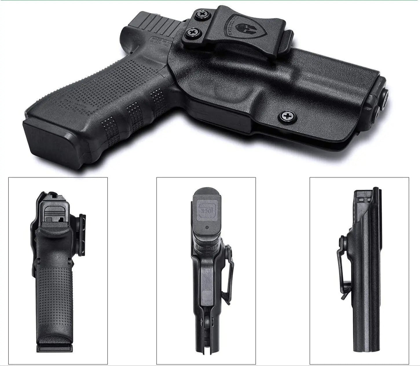 Coldre Kydex Glock G17, G19/19X, G26, G44, G45 Gen(1-5) e Glock G23 e G32 Gen(3-4)