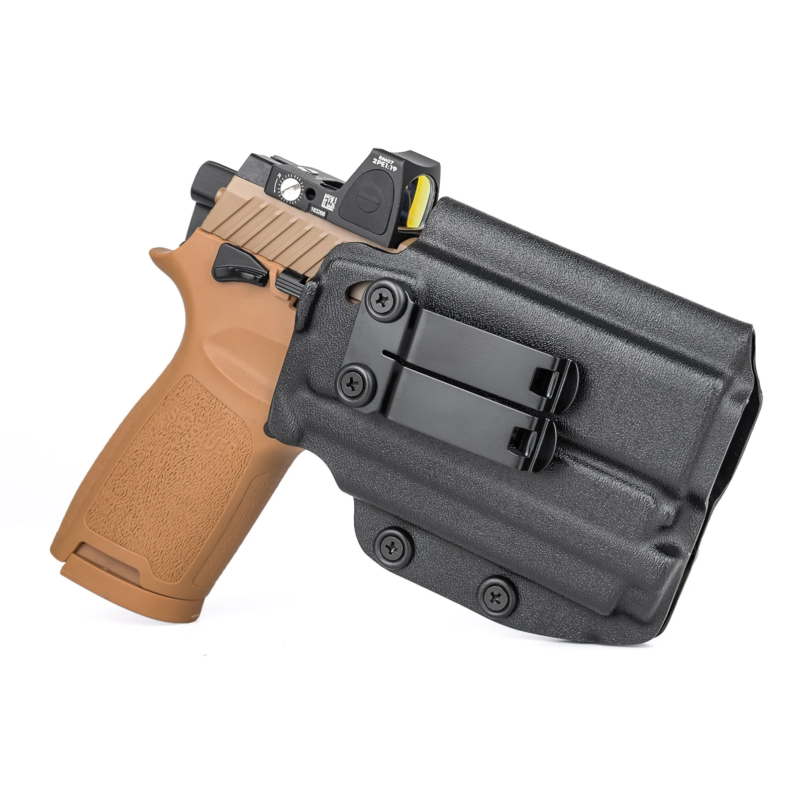 Coldre Velado de Kydex ou Fibra de Carbono para Sig Sauer - P320 M18/ P320 X Carry/ P320 Compact - Compatiével com Lanterna e Red Dot
