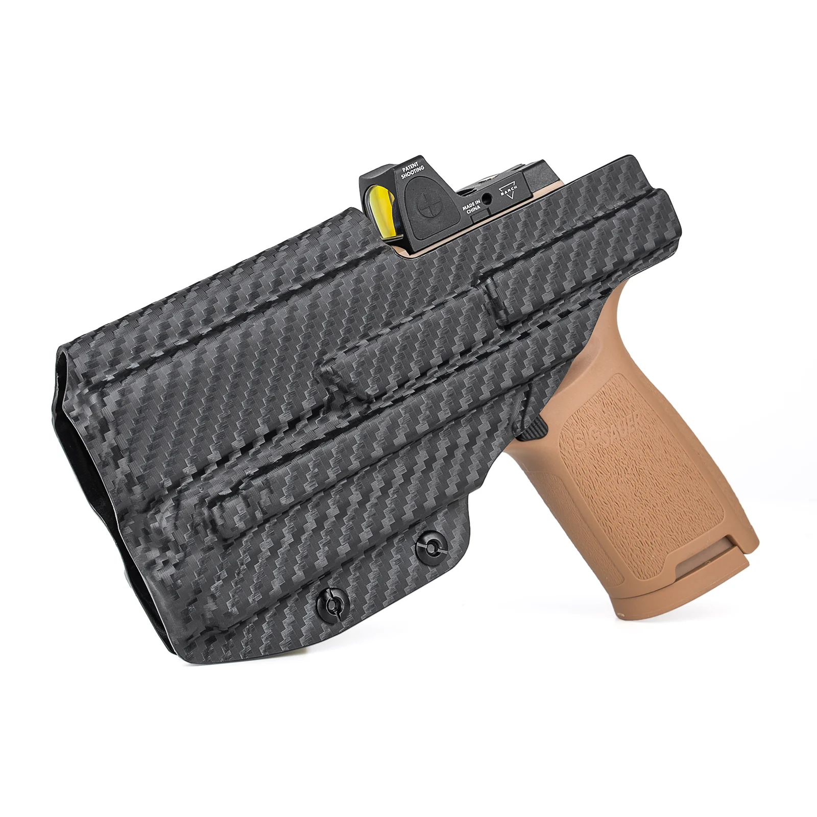 Coldre Velado de Kydex ou Fibra de Carbono para Sig Sauer - P320 M18/ P320 X Carry/ P320 Compact - Compatiével com Lanterna e Red Dot