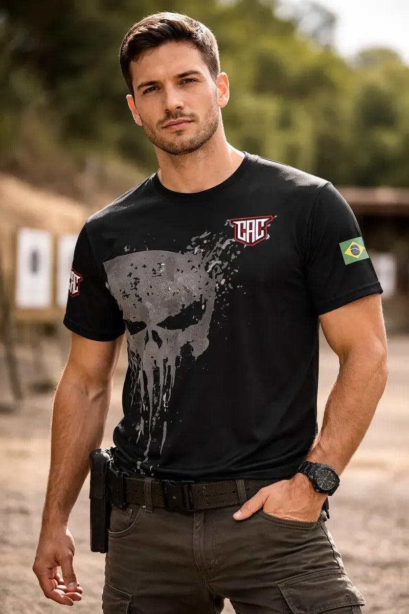 Camiseta Tática CAC The "Punisher" | Proteção UV+ Dry Fit