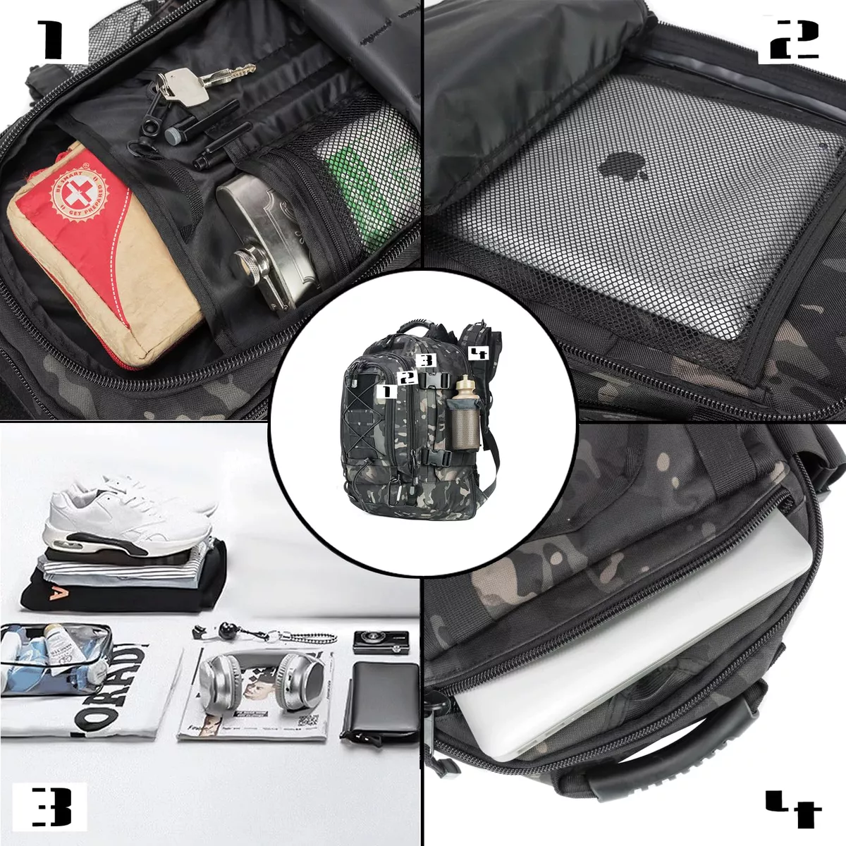 Mochila 40L > 60L Combat® - Camuflada