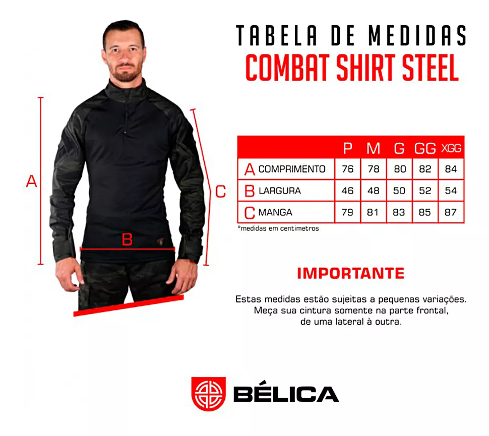 Farda Completa - Calça + Combat Shirt Preta Bélica®