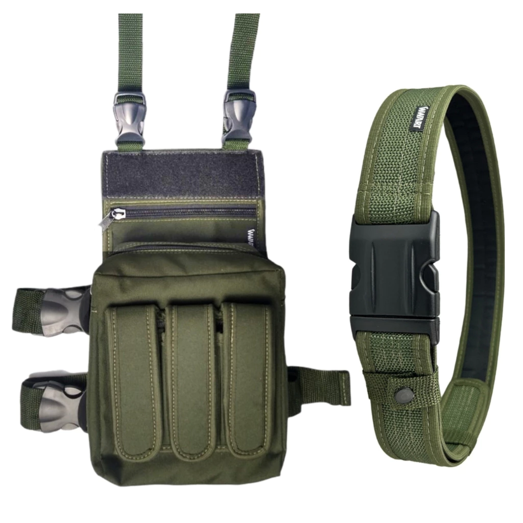 Bornal Tático De Perna + Cinto Tático Militar