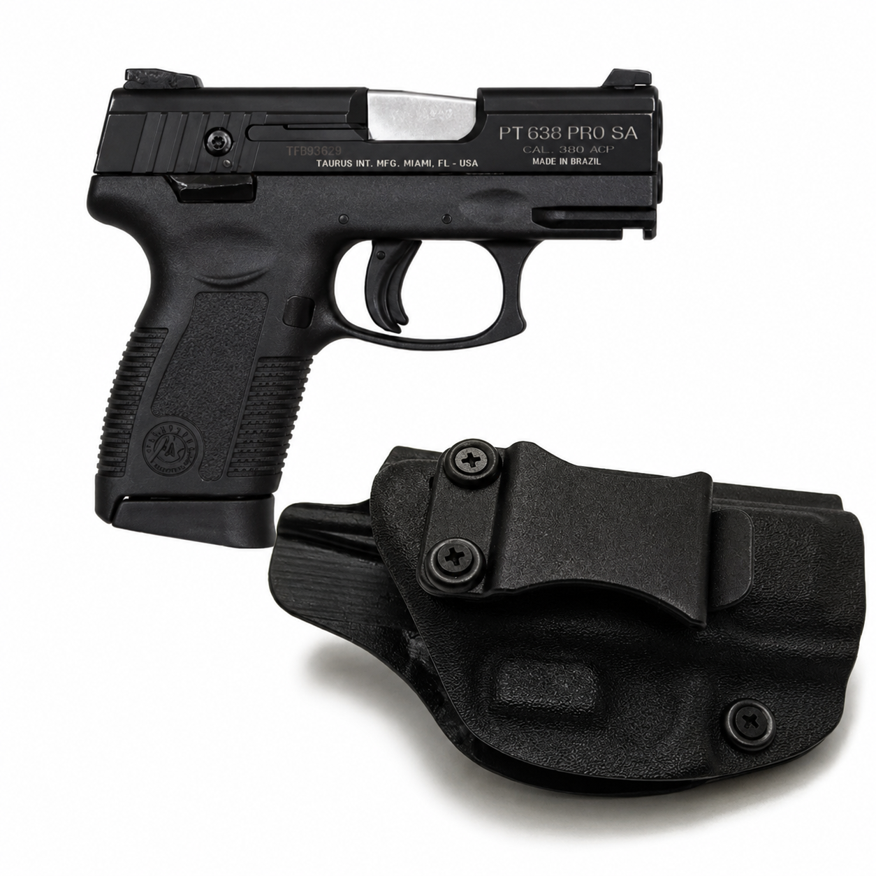 Coldre velado de Kydex para Taurus PT638 e PT640 (Destro)