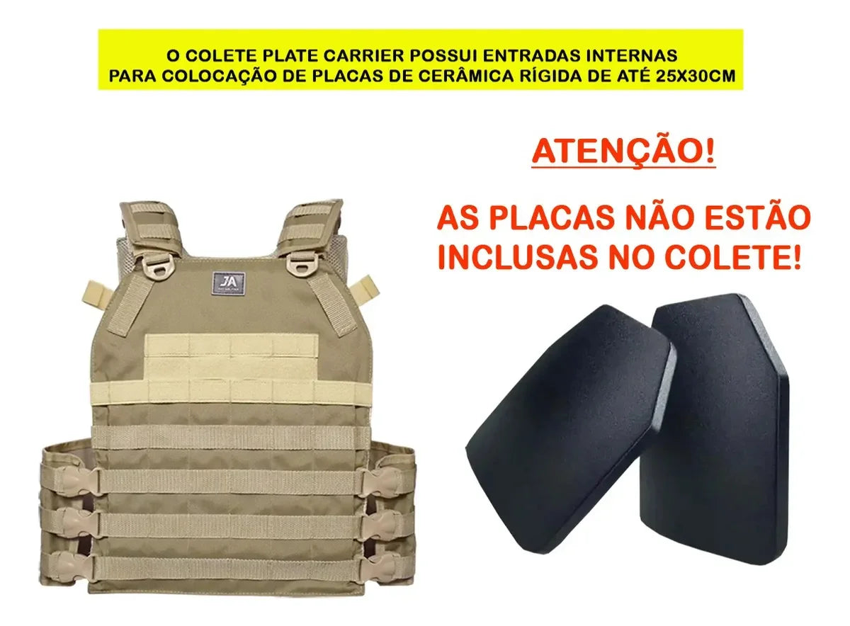 Capa de Colete Plate Carrier - Cáqui