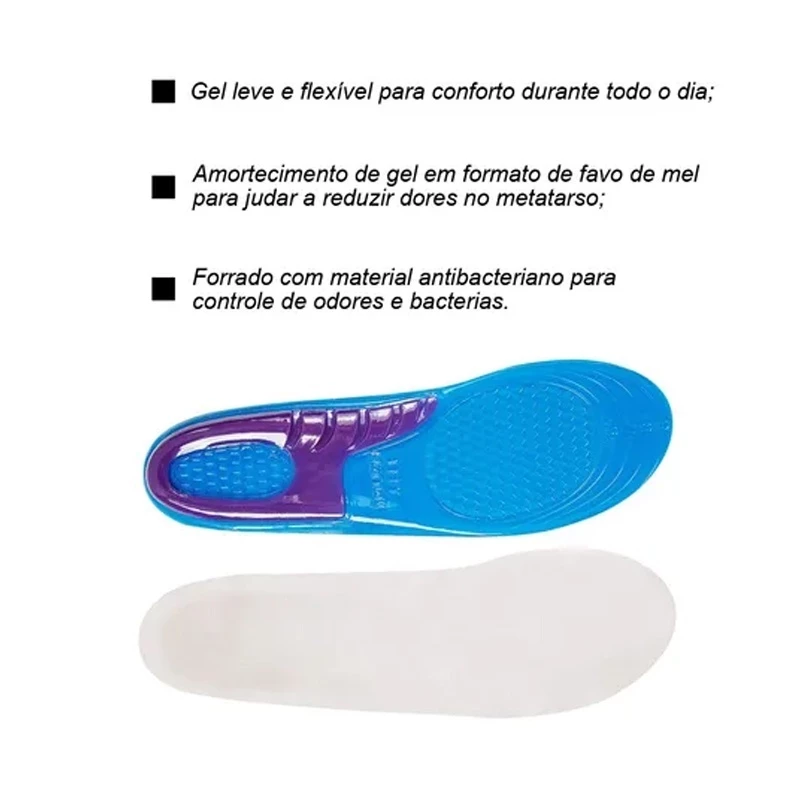 Palmilha Ortopédica de Gel Silicone