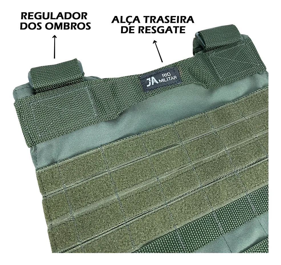 Capa de Colete Plate Carrier Modular J.A. - Verde Oliva
