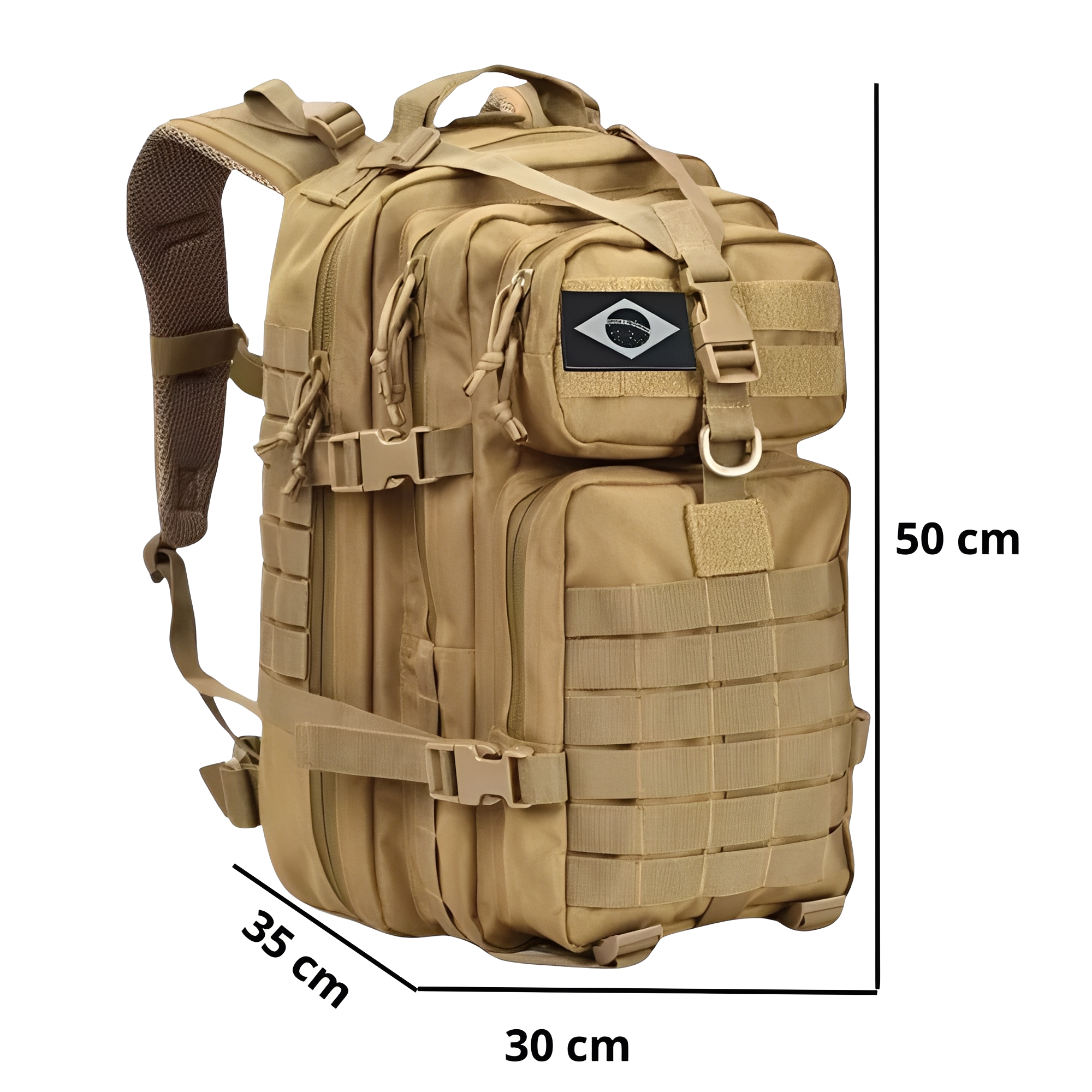 Mochila Tática 50 Litros Outdoor® - Cáqui