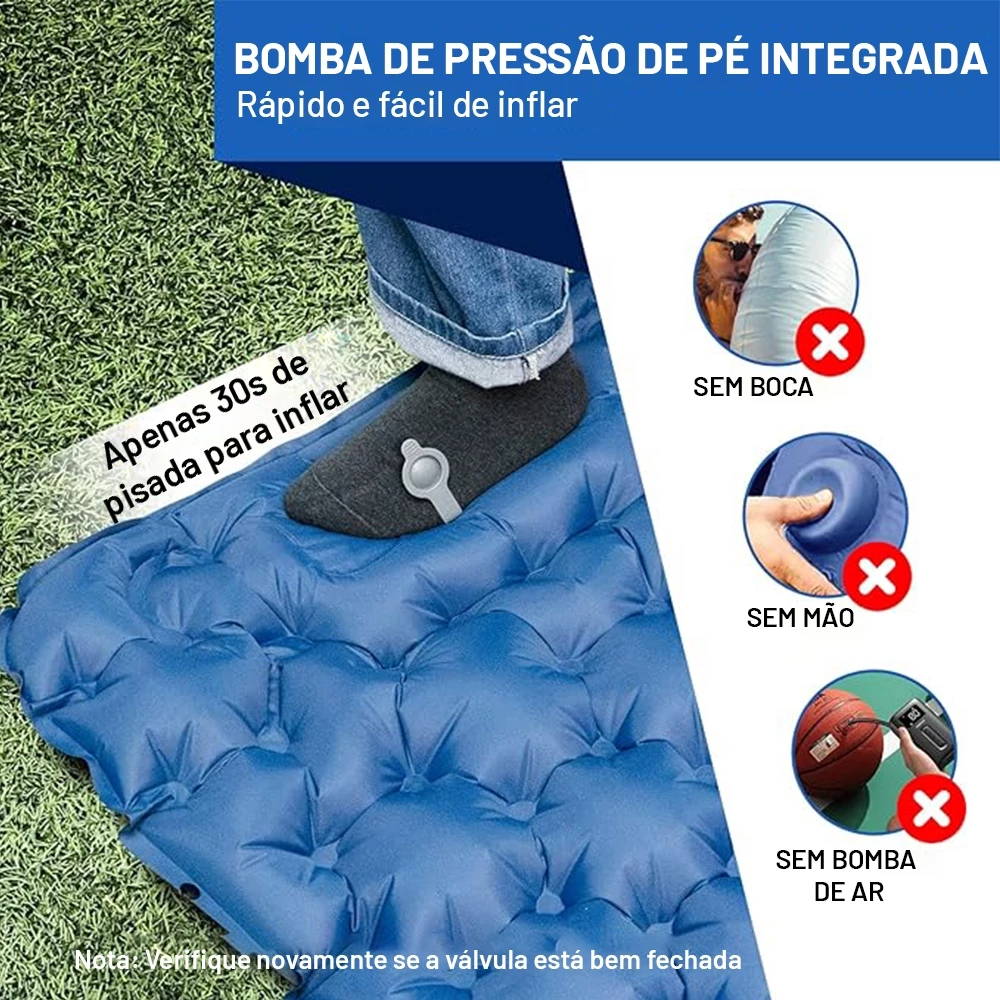 Colchão para Acampamento com Bomba de Ar Embutida