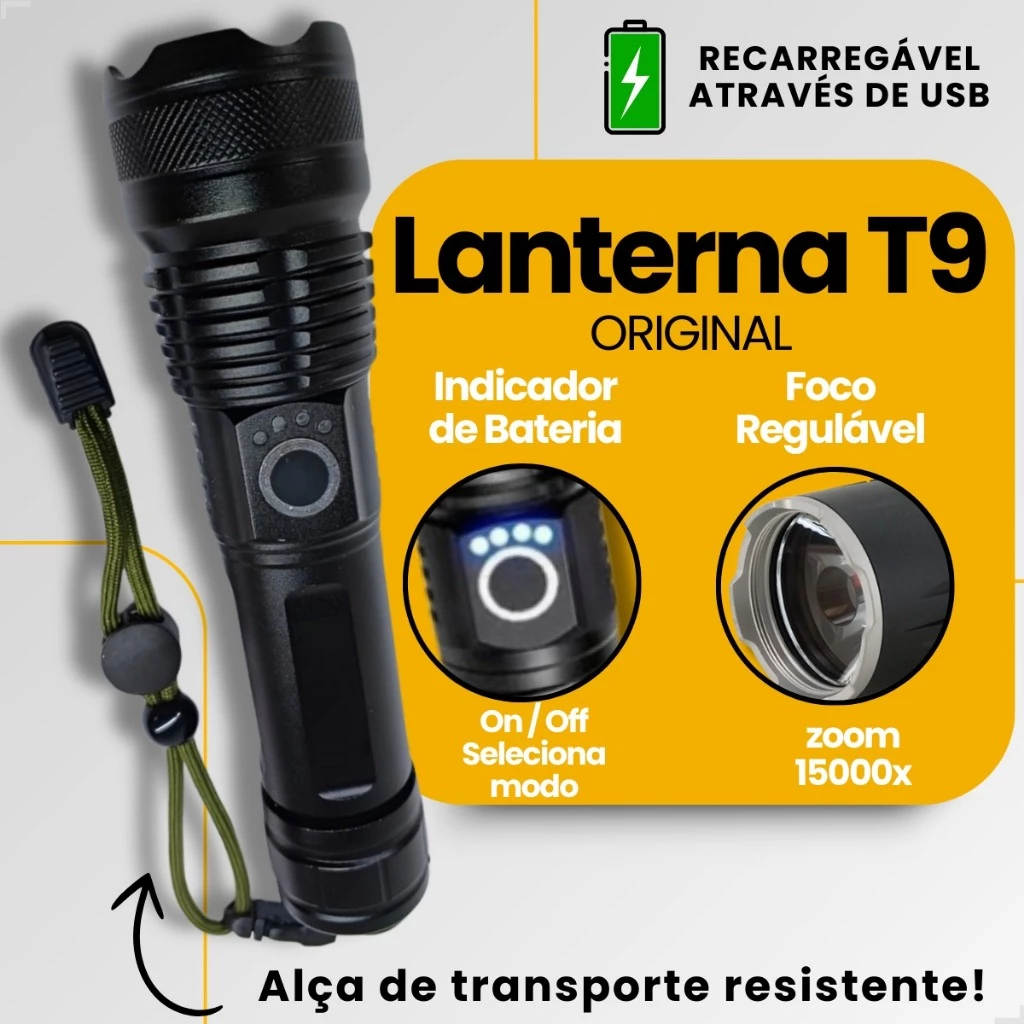 Lanterna Tática Super Potente T9