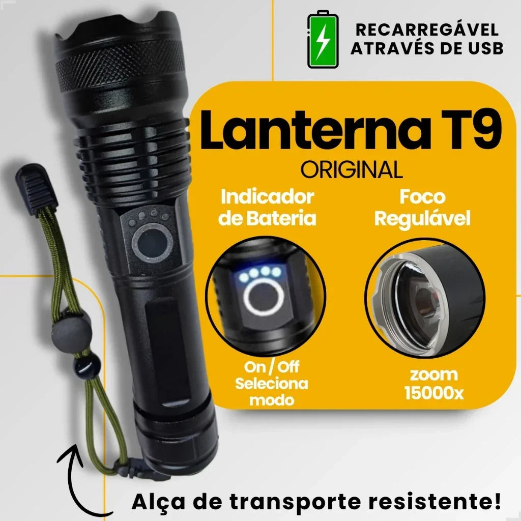 Lanterna Tática Super Potente T9