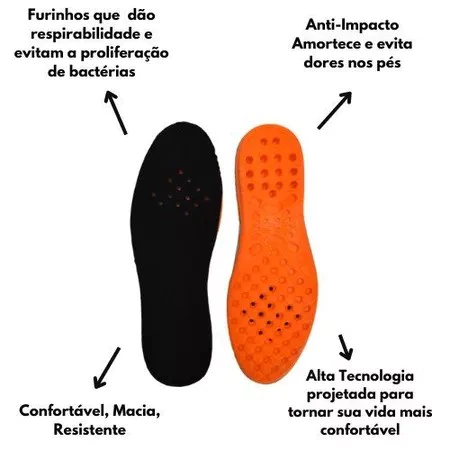 Kit com 2 Pares de Palmilhas Ortopédicas de Gel P.U