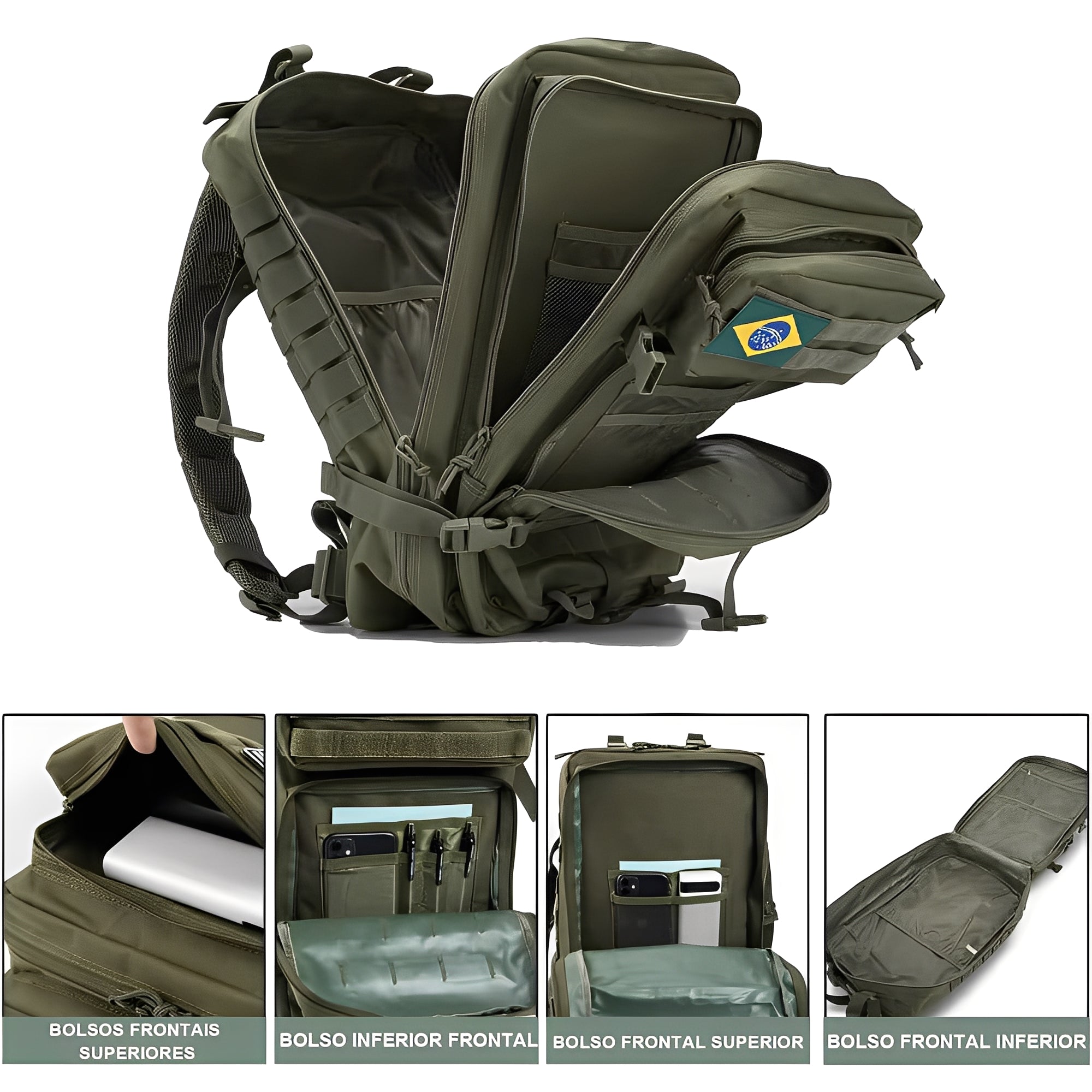 Mochila Tática 50 Litros Outdoor® - Verde Oliva