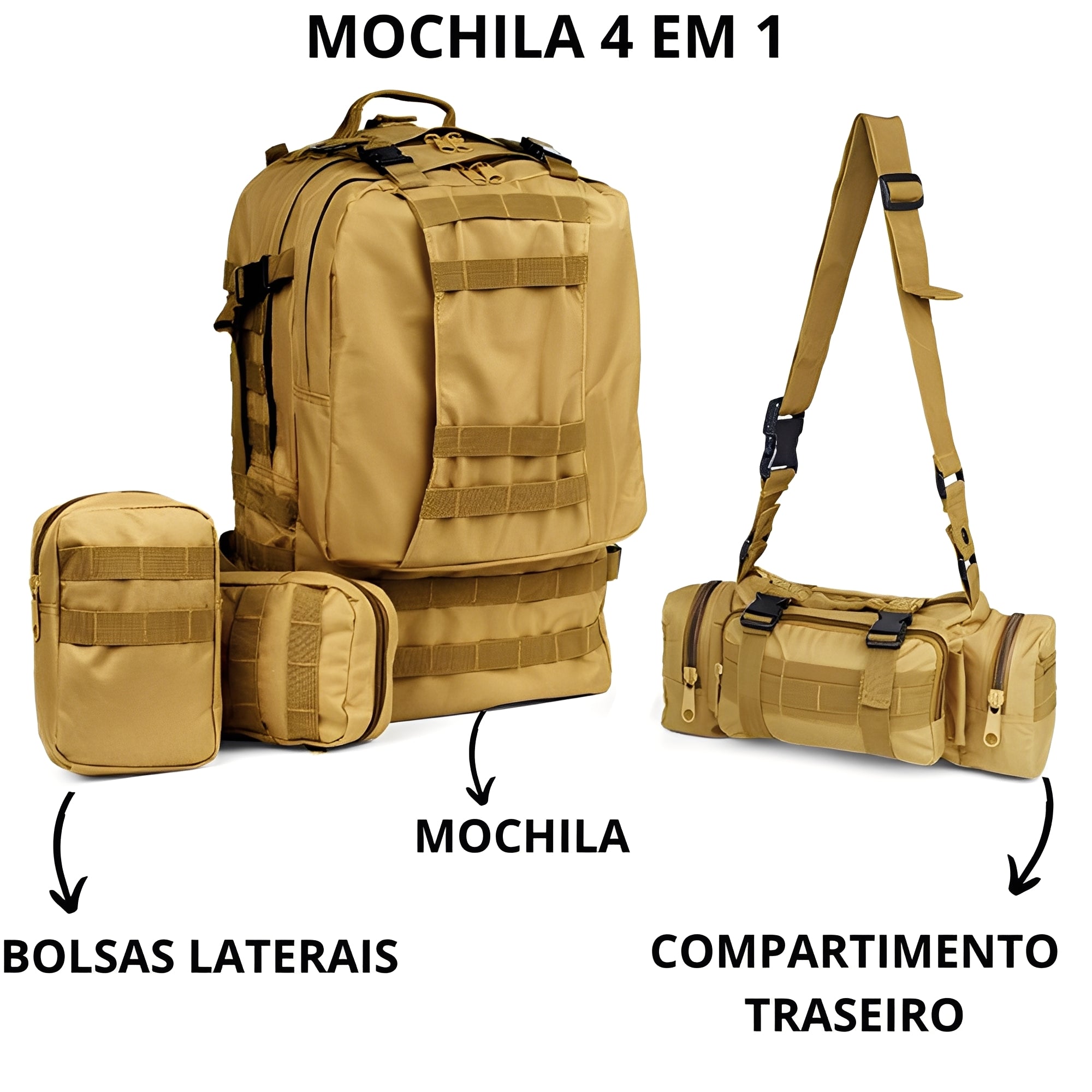 Mochila Militar Armor 65 Litros - Cáqui