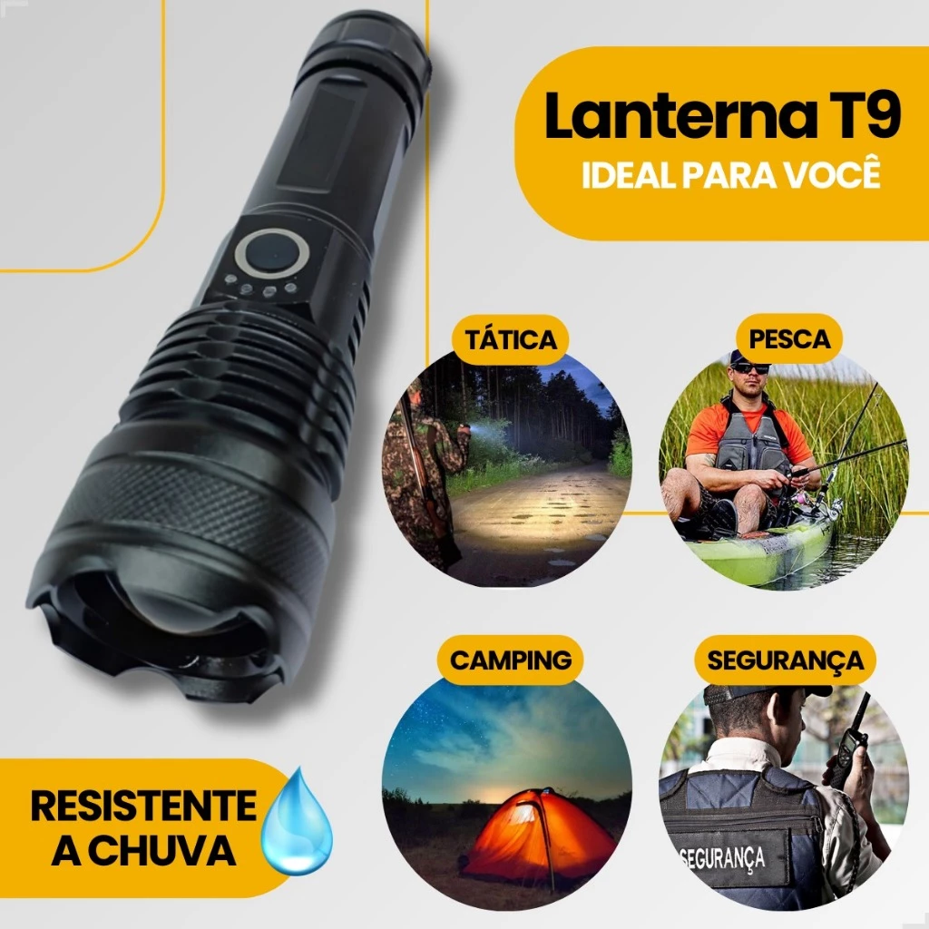 Lanterna Tática Super Potente T9