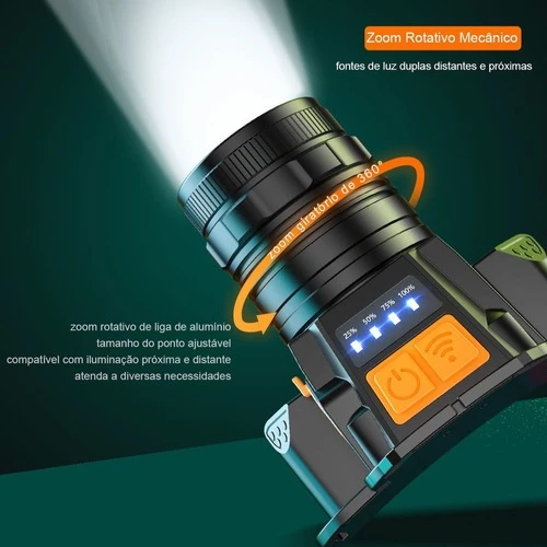 Super Lanterna de Cabeça com LED Profissional