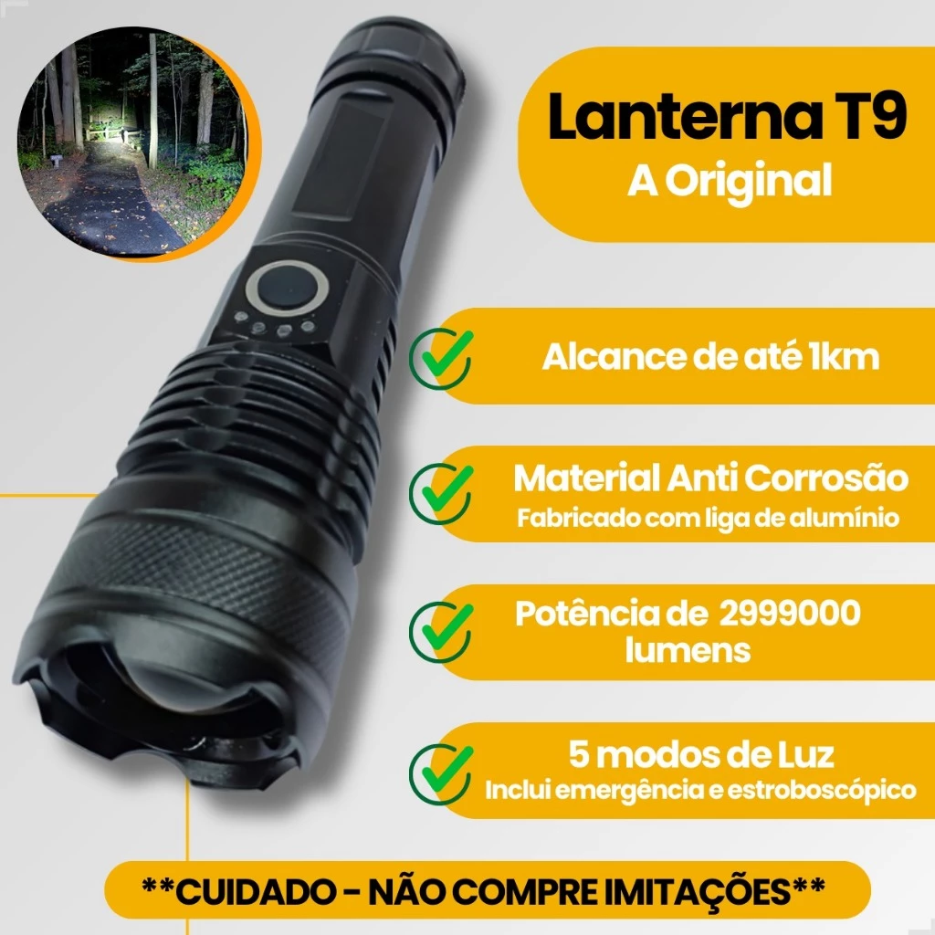 Lanterna Tática Super Potente T9
