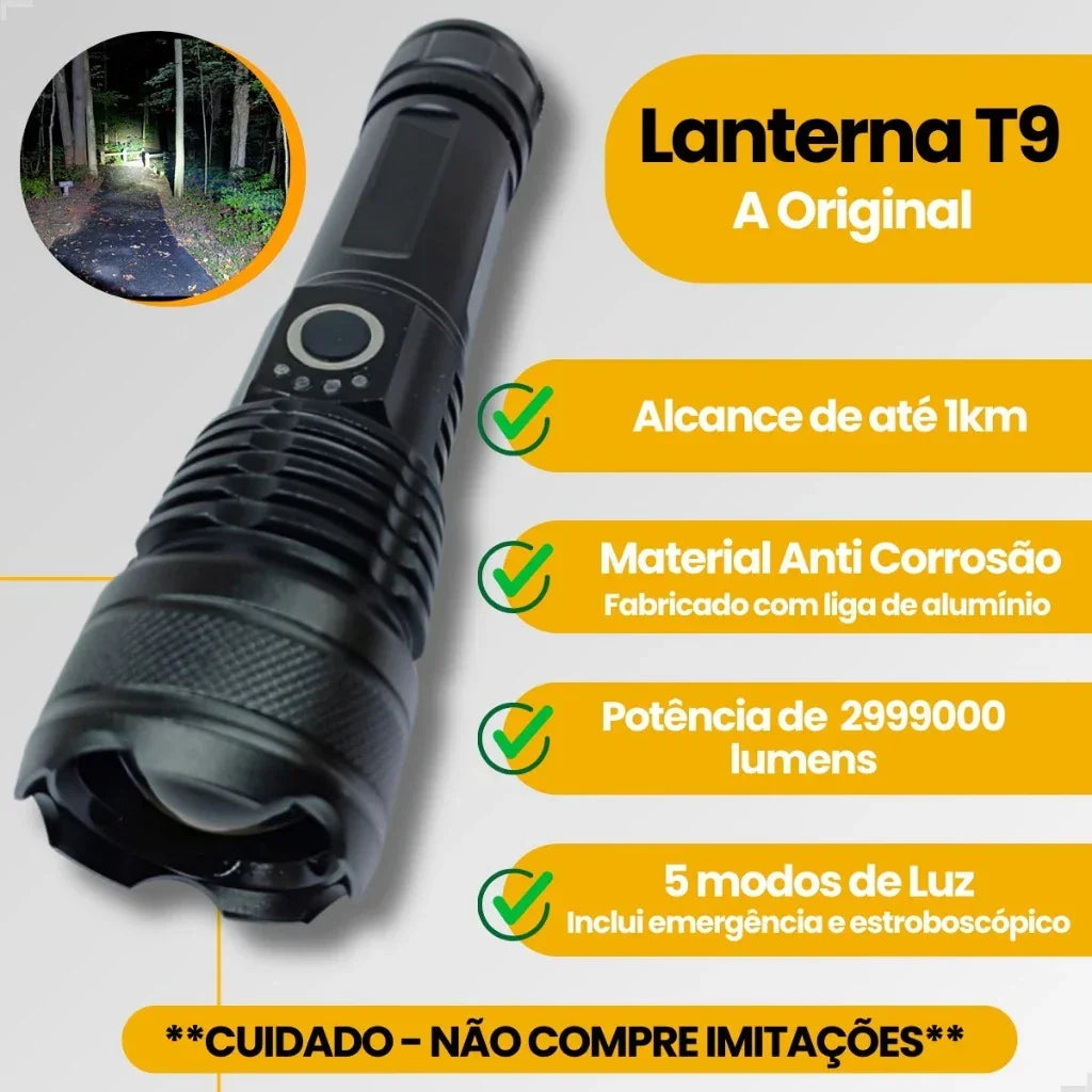 Lanterna Tática Super Potente T9