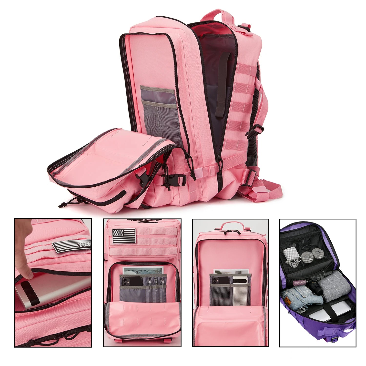 Mochila Tática 45 Litros Outdoor® - Rosa