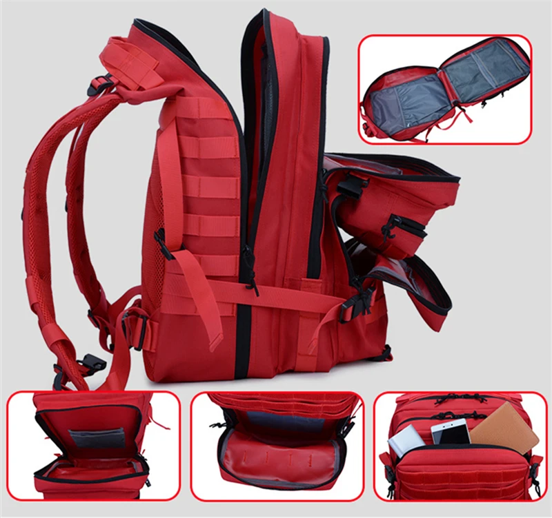 Mochila Tática 50 Litros Outdoor® - Vermelha