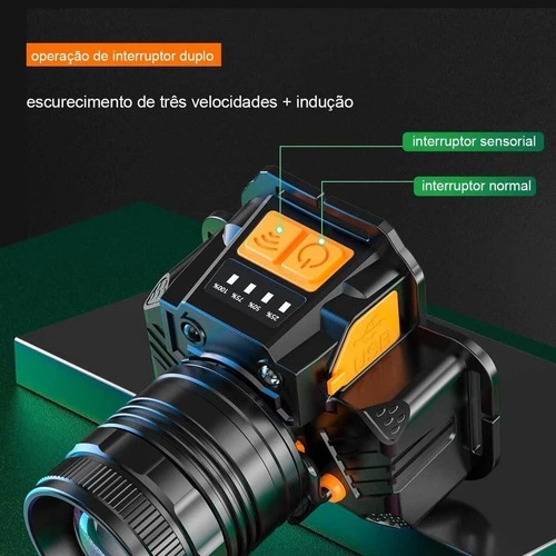 Super Lanterna de Cabeça com LED Profissional