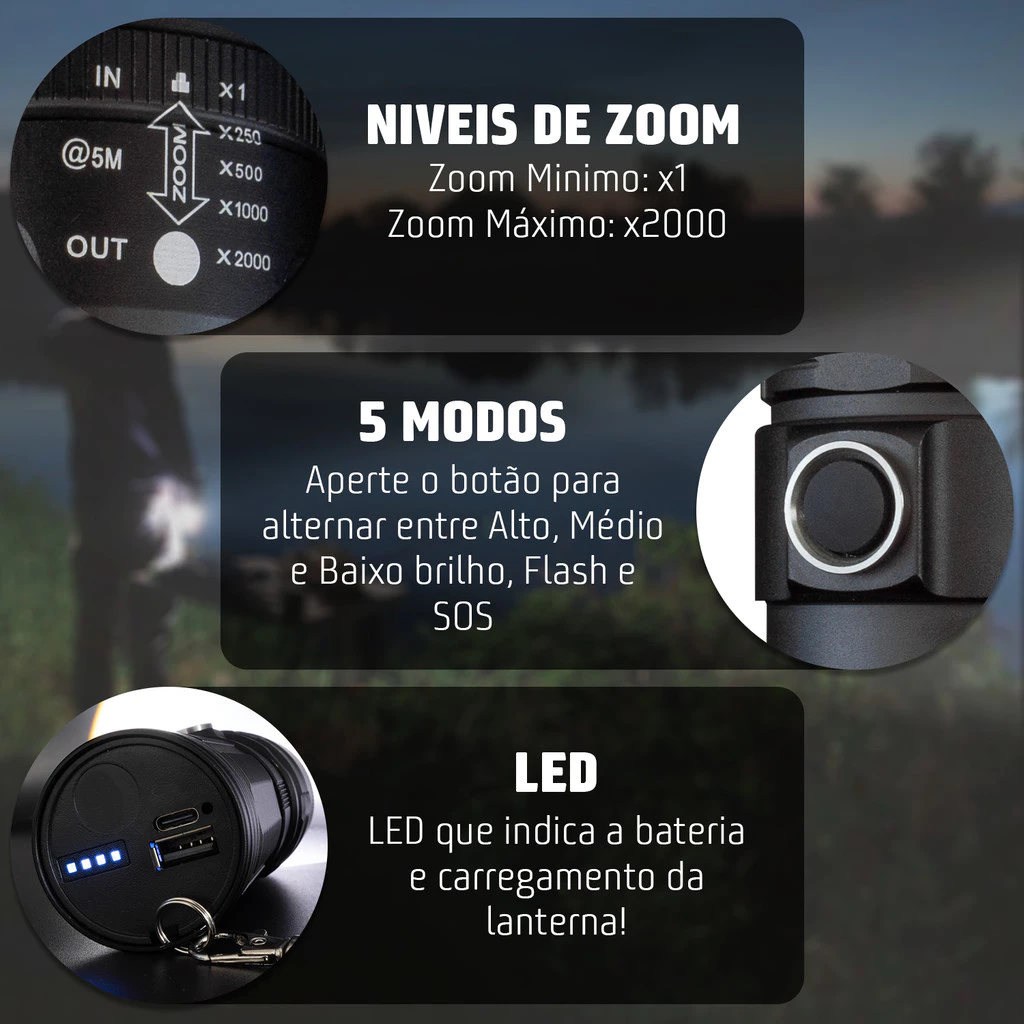 Lanterna Tactical Super Led