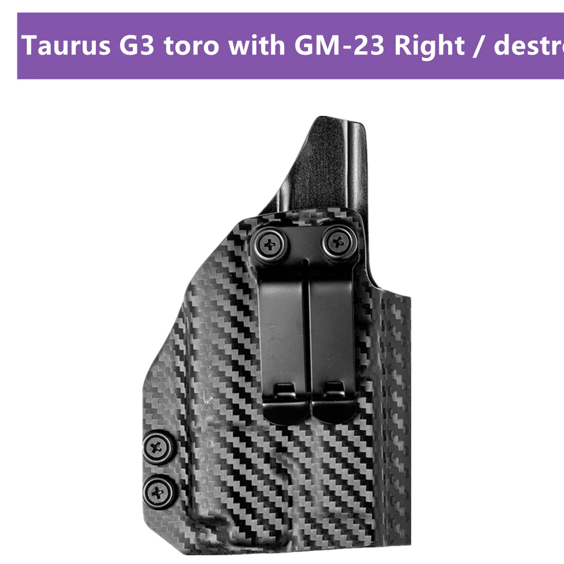 Coldre Velado em Fibra de Carbono para Taurus G3 TORO – Compatível com Red Dot e Lanterna