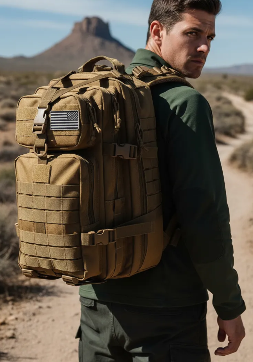 Mochila Tática Outdoor 50 Litros - Cáqui