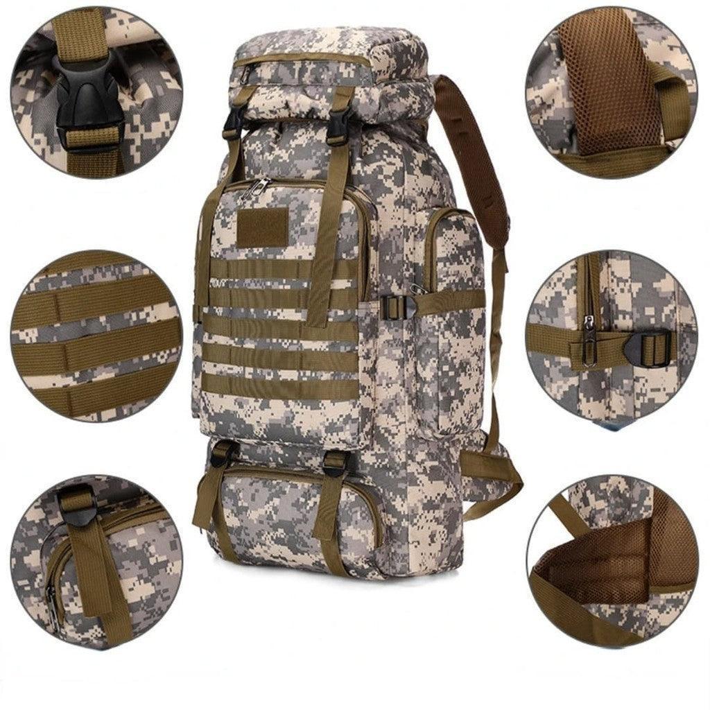 Mochila Trilha e Camping 80 Litros - Cáqui