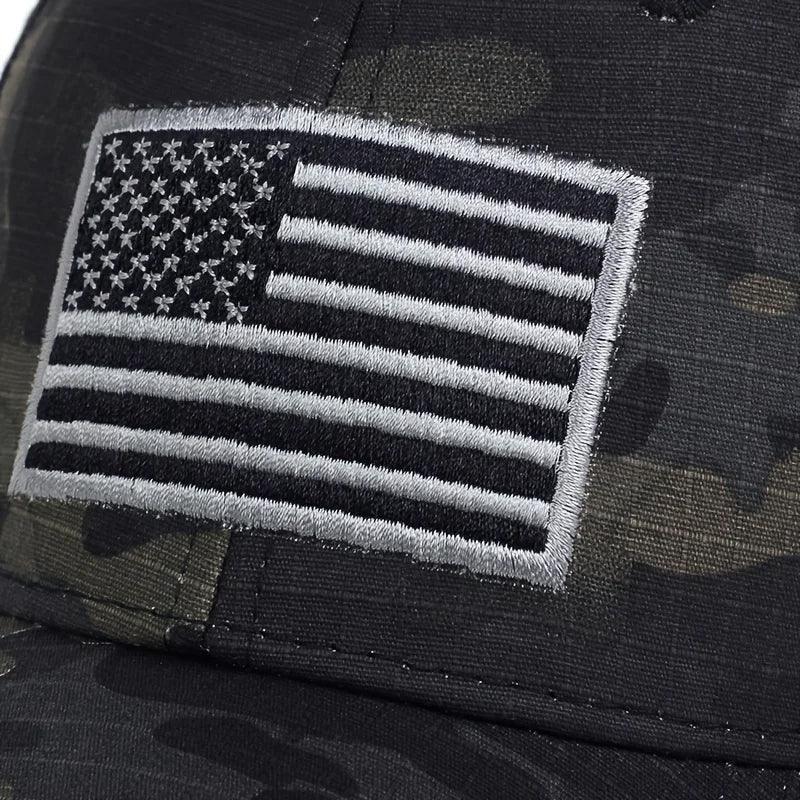 Boné Tático com Bandeira Americana Bordada